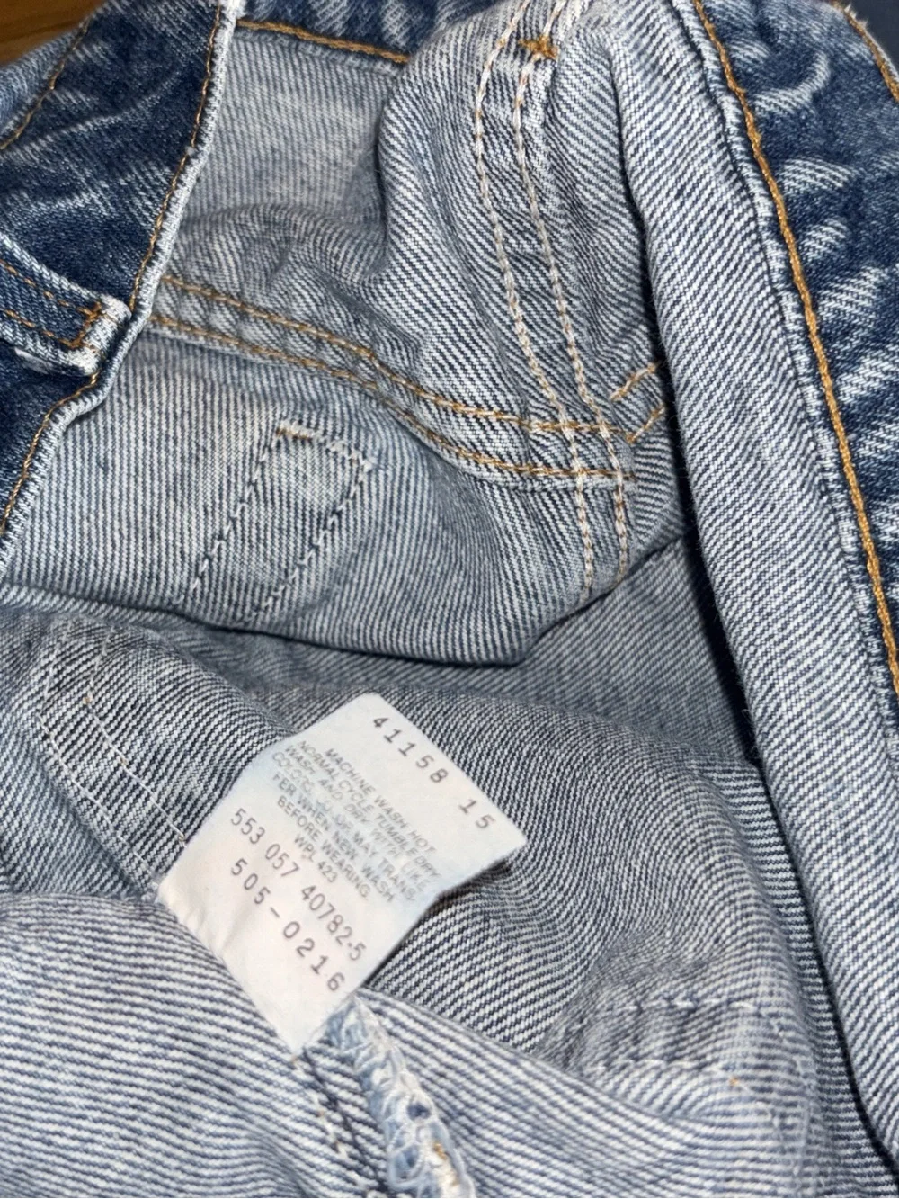 1987 505 Levi dash wash jeans